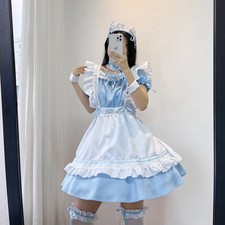 Womens French Maid Cosplay Costume Japanese Anime Lolita Dress Sissy
