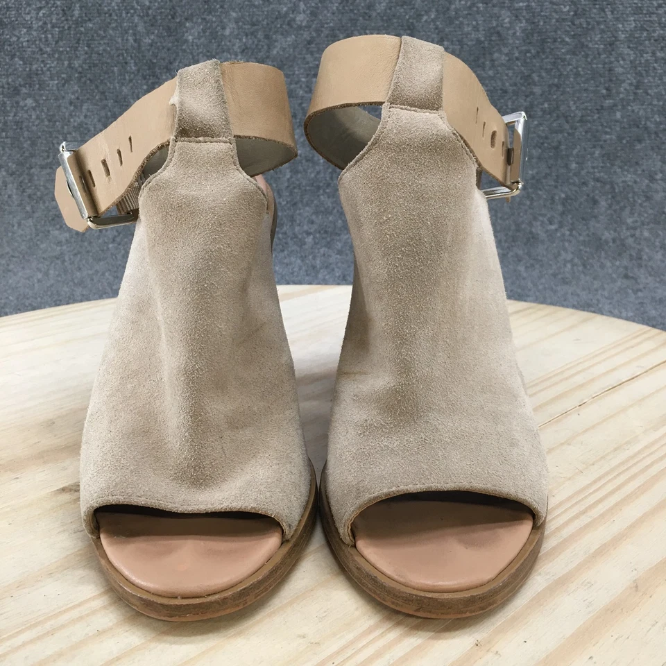 Sandálias femininas Marc Fisher 7,5 M Vashi alça de tornozelo camurça bronzeada salto bloco casual - Imagem 4 de 4