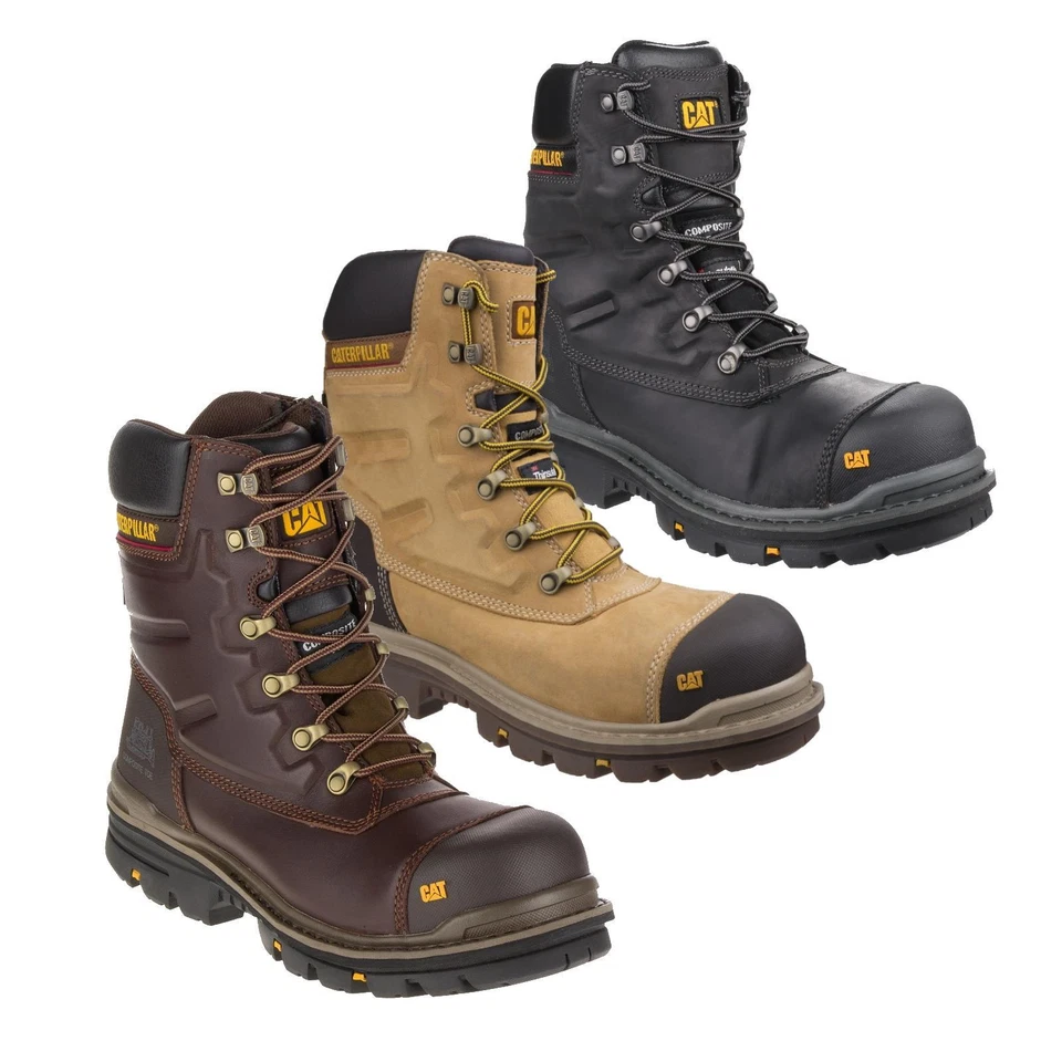 Caterpillar PREMIER Safety Boots Waterproof Zip Composite Toe S3 HRO SRC