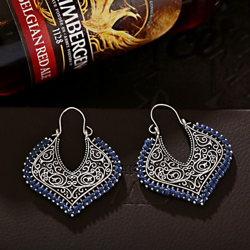 Mujeres Boho Patrón Retro Puño Ahuecado Elegante Gancho Pendientes Joyería Regalo - Imagen 130 de 140