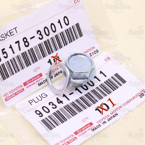 Genuine Toyota Lexus Transmission Pan Drain Plug & Gasket Set