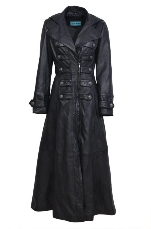 Leather gothic cheap trench coat