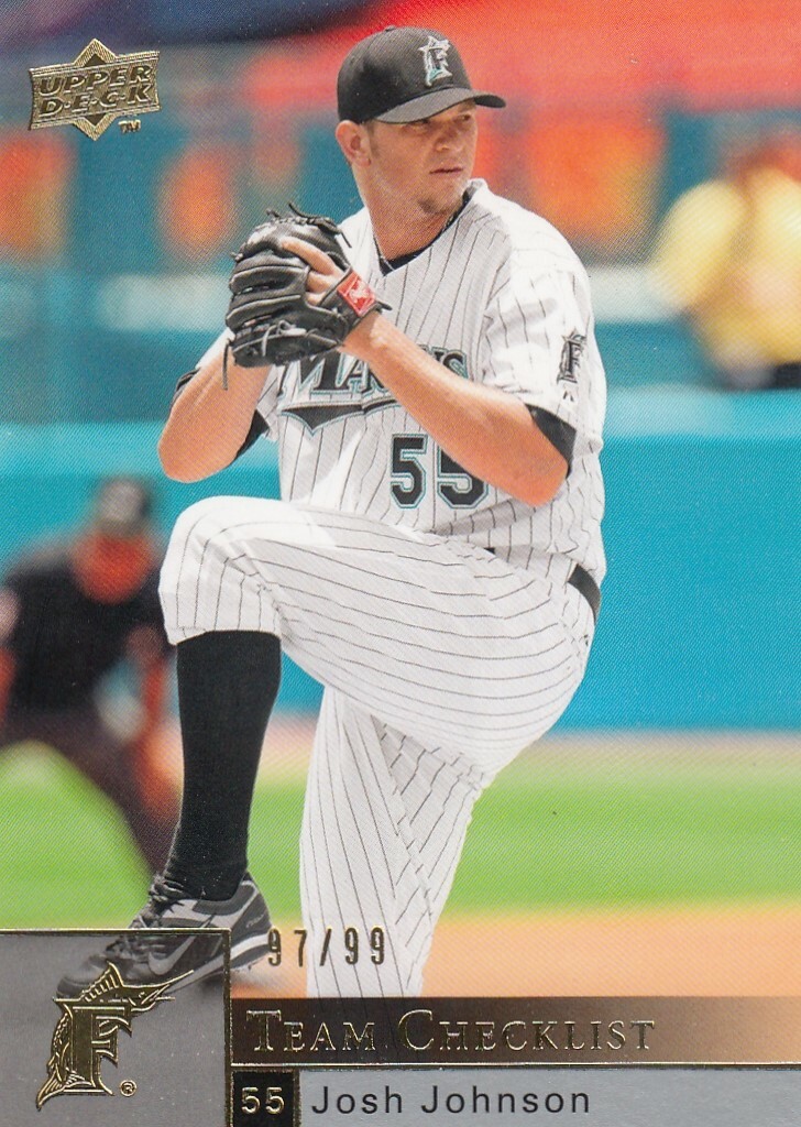 JOSH JOHNSON /99 UPPER DECK UD GOLD MIAMI MARLINS #975 2009 09