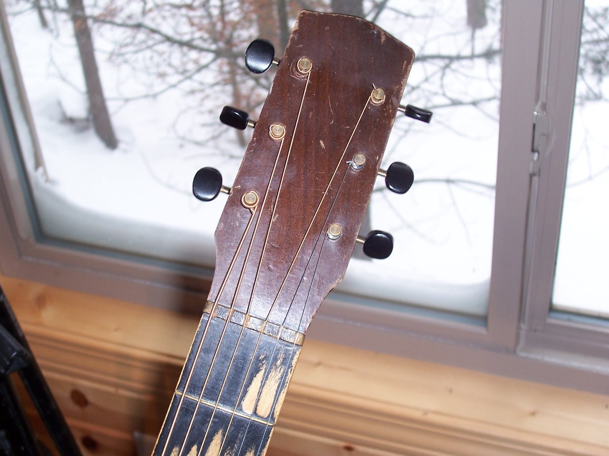 1937 Vintage Richter Harmony Arch top Guitar round sound hole Faux