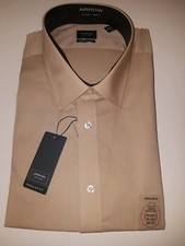  NEW with Tags  Mens Arrow L/S Dress Shirt Beige 18-18 1/2  36-37 XXL