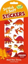 Scratch and Sniff Stickers Pack - Red Hot Dinos - Cinnamon Scent