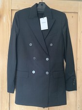 Theory Black Tailored Blazer Women’s Double Breasted Size 4 Rrp £399.00