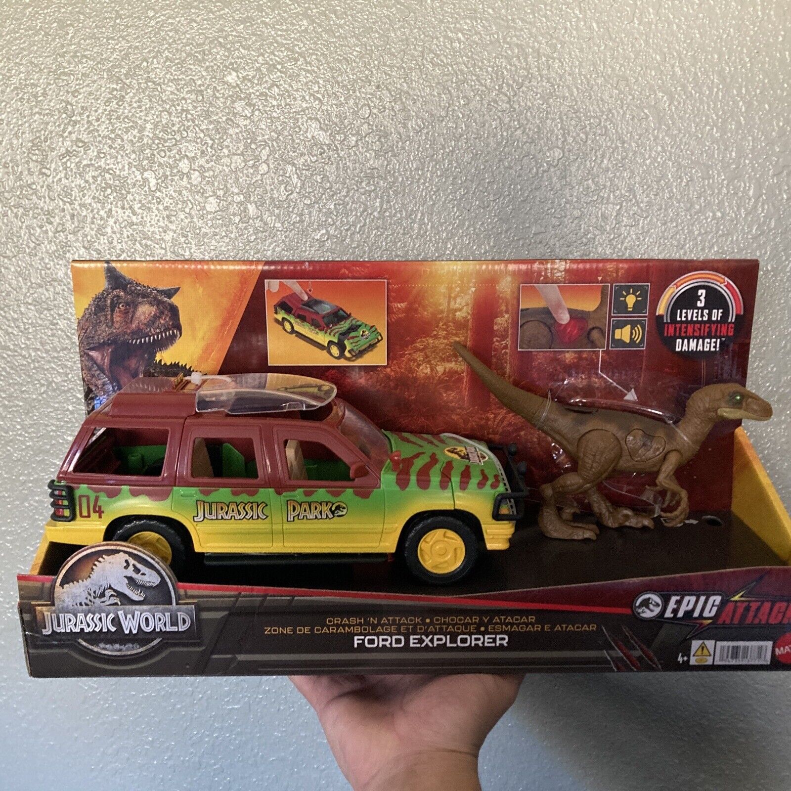 Jurassic World Park Epic Attack Crash ‘N Attack Ford Explorer Mattel Brand New
