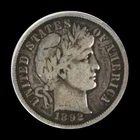 1892-S Barber Dime San Francisco US Mint American Specie, Fine Condition