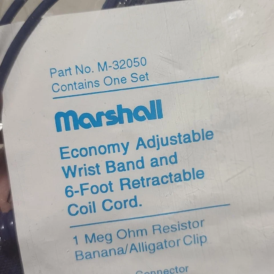 New Marshall 1 Meg Ohm Resistor Banana/Alligator Clip & Wrist Band M-32050 - Image 2 of 3