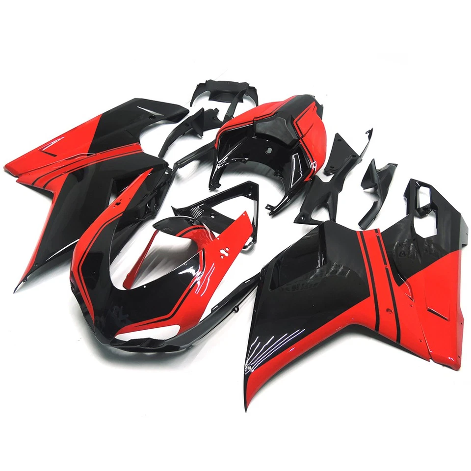 US Stock Fairings for Ducati 1098/848/1198 2007 2008 -2012 Bodywork Red Black Foto 2 de 4
