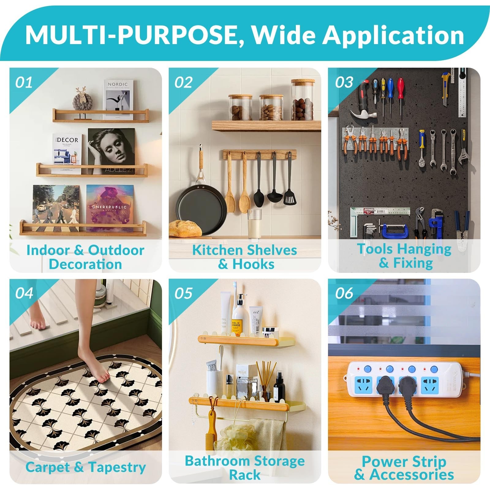 Double Sided Tape Heavy Duty, 1 Inch x 10 Ft Removable Mounting Nano Adhesive...