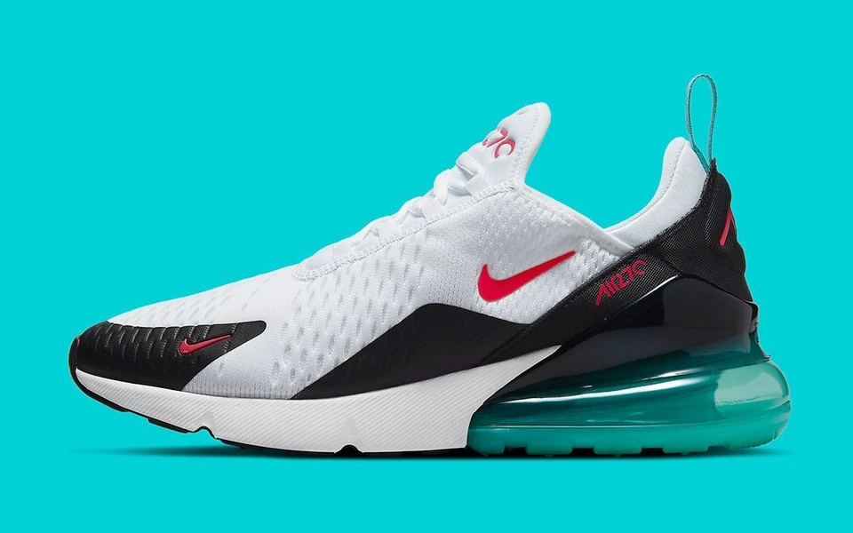 Nike Air Max 270 South Beach Miami White Teal Pink Cactus DR9876-100 sz 10 Men's - Image 2 of 4