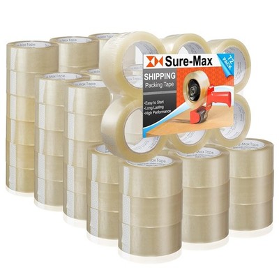 Carton Packing Tape 1.8 mil 330 Feet (110 Yards) - Clear - 2 Cases (72 Rolls Tot