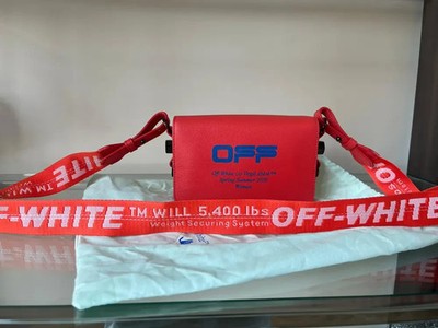 Off-White SS20 Logo Medium Binder Clip Bag in Red Brand New With OUT Tags OS
