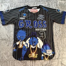 Headgear Classics The Gross Sisters Trio Baseball Jersey Black Pinstripe Men's L