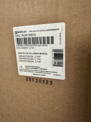 R0816800 JandyVariable Speed Motor for DV2A Models 2.7HP 115/230V