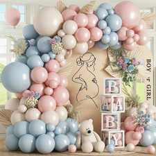 Pink and Blue Balloon Arch Kit 133 Pcs Gender Reveal Balloons Garland Pastel Pin
