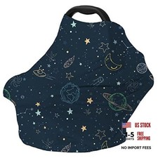 Car Seat Covers for Babies Multi-use Breastfeeding Cover navy blue space