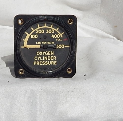 #ad WW2 B 17 Bomber Aircrew Type Oxygen Cylinder Pressure Indicator Gauge Instrument $39.95