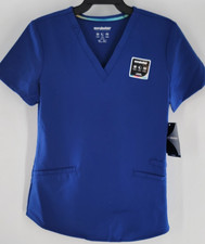 Scrubstar Ultimate V-Neck Scrub Top Electric Blue Size XS NEW