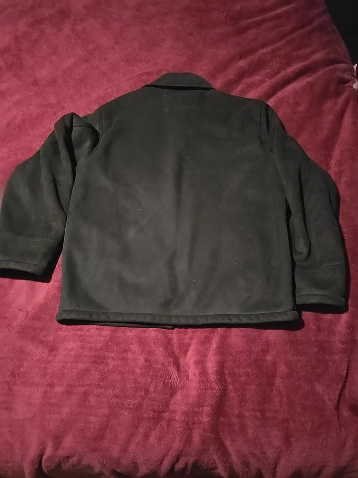 Perry Ellis Portfolio Men’s L Brown Faux Suede Faux Fur Lined Jacket Coat - Image 3 of 4