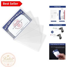 Water-Resistant Card Holder Sleeves - 5 Pack, 12Mil Clear PVC for Medicare Cards