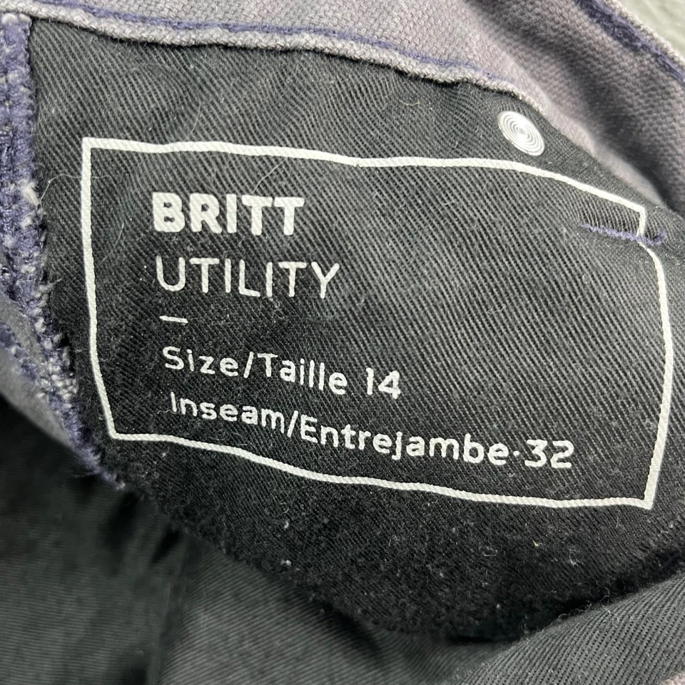 Pantalones de trabajo cola de milano Britt utilitarios grises de lona doble rodilla para mujer talla 14 32 Foto 3 de 4
