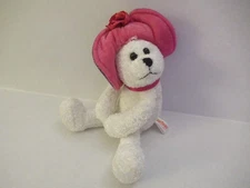 White Teddy Bear in Derby Hat (PBC International Ink)