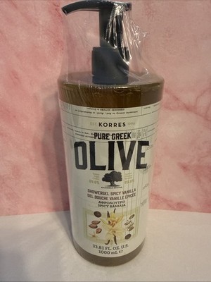 KORRES Greek Olive ~ Shower Gel Body Wash ~ 33.81 oz  SEALED ~ SPICY VANILLA