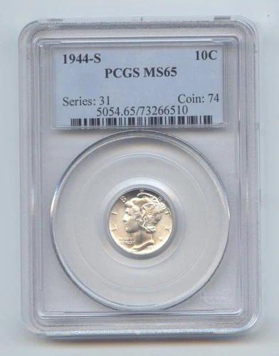 1944-S Mercury Dime, PCGS MS-65