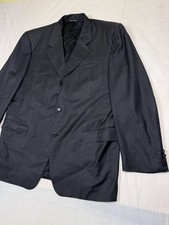 Canali Made in Italy 58 Gray Plaid Wool Suit Jacket 3-Button Notch Lapel