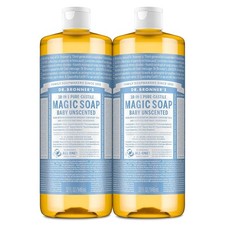 Dr. Bronner's Pure-Castile Soap Baby Unscented 32oz VALUE 2 PACK