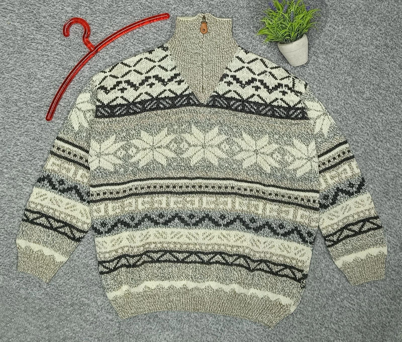 Juliano Alessandro Italy Nordic Wool Blend Sweater L XL EU 54/56 Chunky Knit