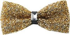 Rhinestone Bow Ties for Men - Pre Tied Sequin Bowties Men with Adjustable Length