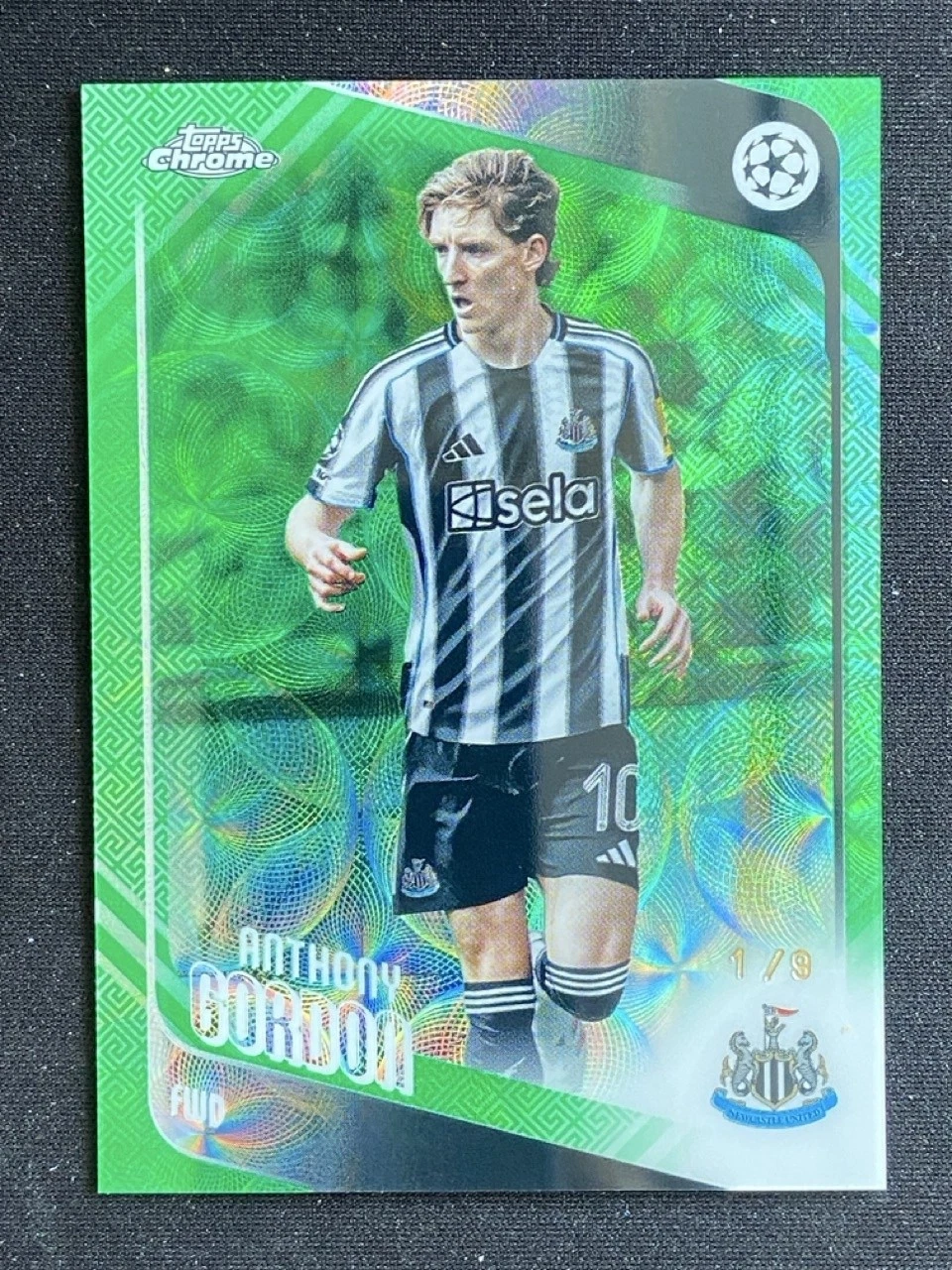 2025-26 Chrome UCC Hongbao Green Scope Base Anthony Gordon #159 Green Scope /9
