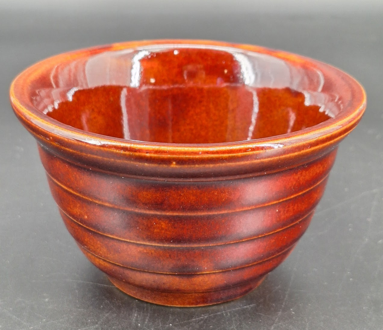 Vtg Marcrest Ovenproof Stoneware 1 Daisy & Dot Pattern 1 Striped Brown Glazed