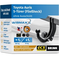 ANHÄNGERKUPPLUNG für Toyota Auris 13-18 starr BRINK +7pol E-Satz ABE
