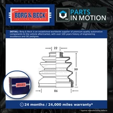 CV Joint Boot fits NISSAN BLUEBIRD U11 1.8 Front Outer 84 to 86 CA18S C.V. B&B