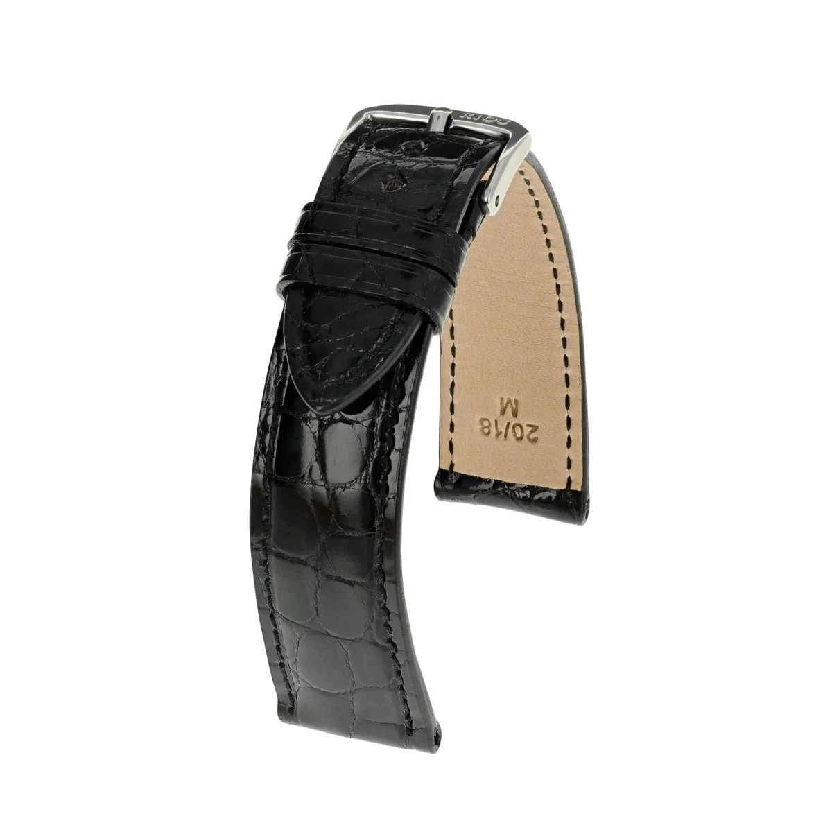 ZRC Bracelet de Montre 20MM - Cuir Veau Fait Main Grain Alligator