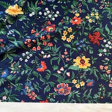 Navy Multicolor Floral polyester approximately 1 1/2 yards