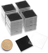 40 Pack 2x2 Coin Holders with Adjustable Sponge Rings, 5 Sizes Protective Cases.