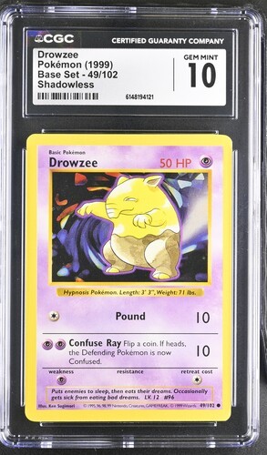 Drowzee (Shadowless) graded CGC 10 for sale on eBay