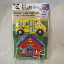 Melissa & Doug Mickey Mouse Clubhouse Wooden School Bus & School Sealed