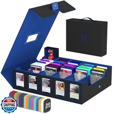 Trading Card Storage Box Gomyrod, 5-Row Card Case with Commander Display and 