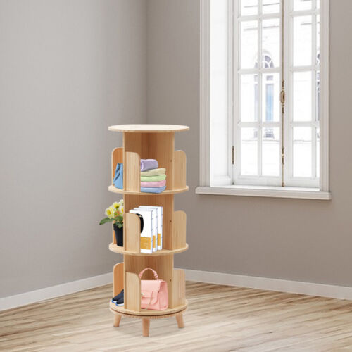 3 Tiers Rotating Bookshelf Bookcase Storage Shelf Display Rack Stand for Kids - Picture 11 of 12