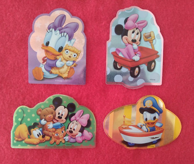4 Disney Baby large foil stickers: MICKEY, MINNIE, DONALD, DAISY, AND PLUTO