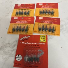 5-pkg Vintage NOS Replacement Light Bulbs 2.5 Volt 1 clear 4 Color