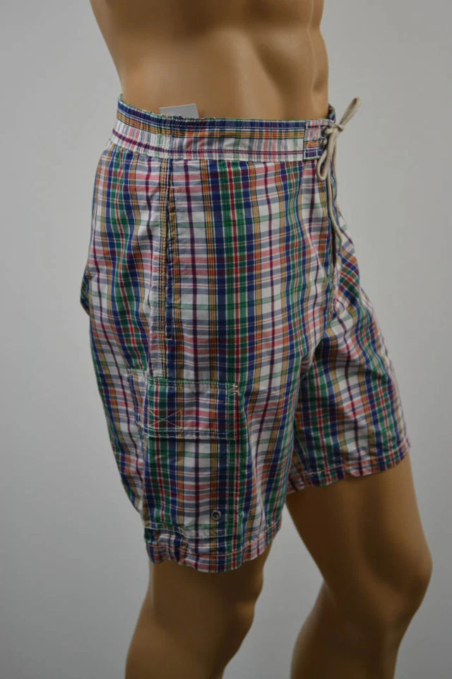 Ralph Lauren Hombres Multicolor Cuadros Bañador Corto/Naranja Poni Nuevo con Etiquetas-Grande Foto 4 de 4