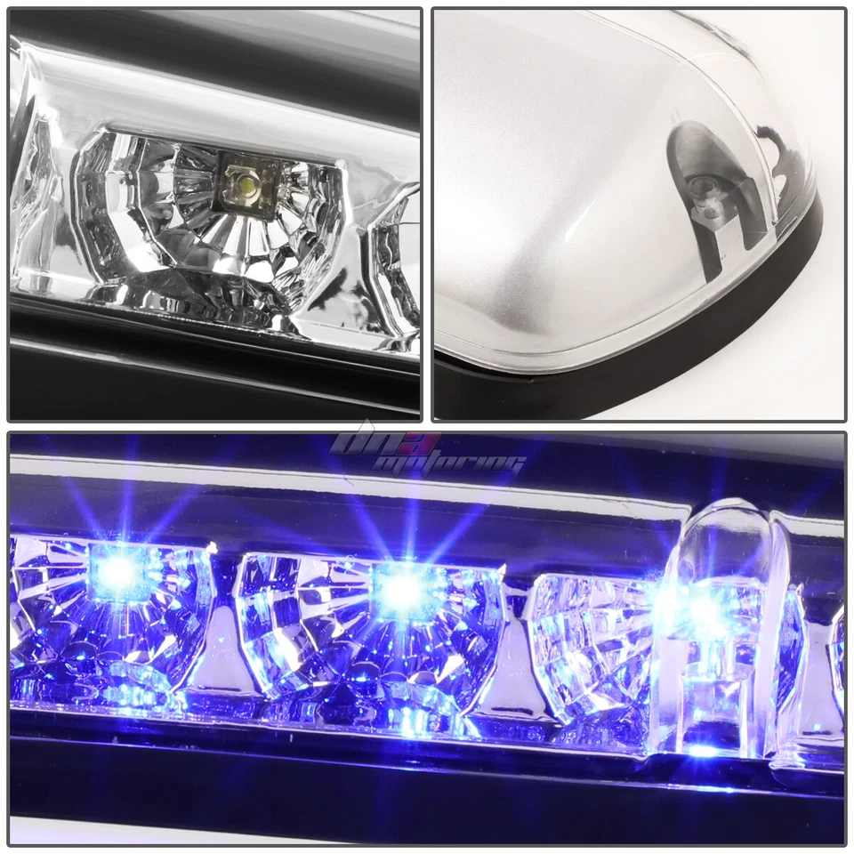 PARA 02-07 SILVERADO/SIERRA 3X CROMO CABINA TECHO AZUL LED LUCES MARCADORAS LÁMPARAS Foto 3 de 4